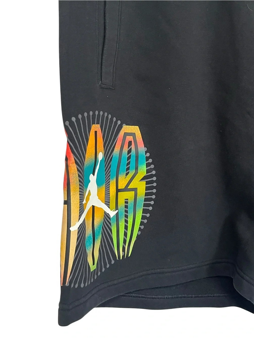 Air‎ Jordan Nike Mens Jumpman Logo Flight Fleece MVP Sesame Black Shorts XXL